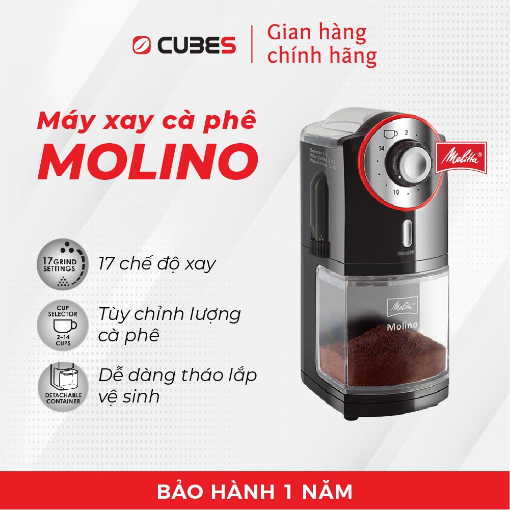 Máy xay cà phê Melitta Molino - Nhập khẩu chính hãng 100% từ thương hiệu Melitta, Đức
