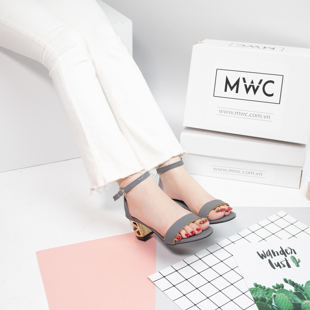 Giày Cao Gót MWC Quai Ngang Viền Gót Sang Trọng NUCG- 3590
