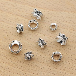 Charm bạc thái 925 xỏ luồn trụ hoa sen làm handmade mix vòng tay DIY - CAMI.J
