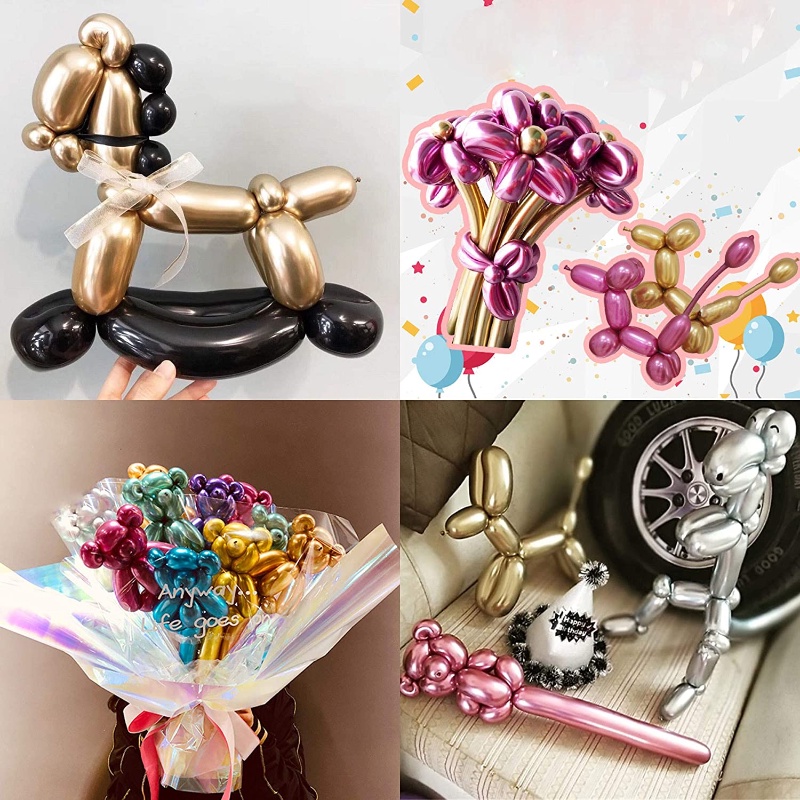 Set 2050 Bong Bóng Dài Dùng Để Trang Trí Tiệc Sinh Nhật / Đám Cưới