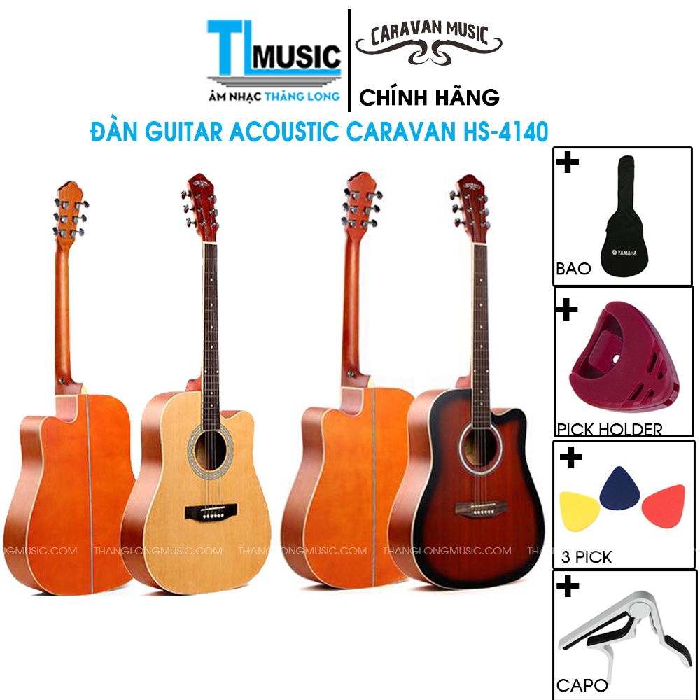 Đàn guitar Acoustic Caravan HS 4140 Dành Cho Người Mới Tập Chơi