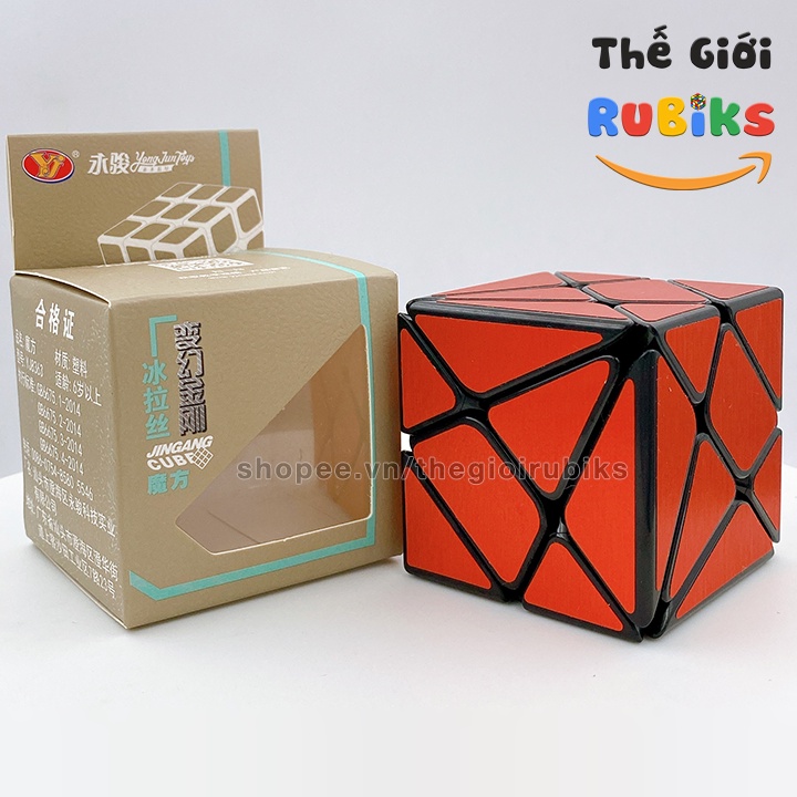 Rubik Biến Thể 3x3 YJ Axis Cube Full Sticker Silver, Red, Blue.