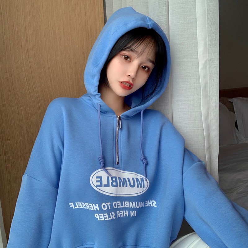 Áo hoodie dáng croptop salt casual (sẵn xanh) | BigBuy360 - bigbuy360.vn