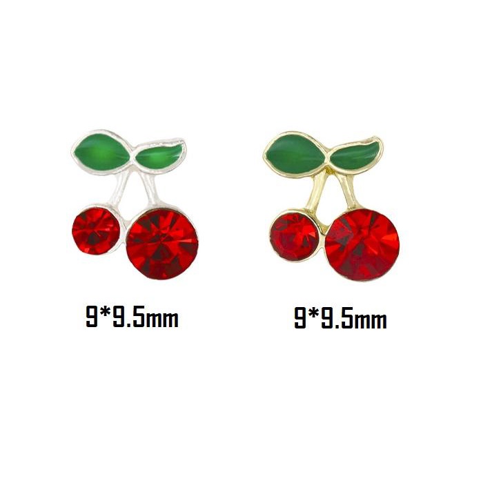 Charm Cherry Đỏ | Màu Vàng Bạc | Phụ Kiện Trang Trí Móng