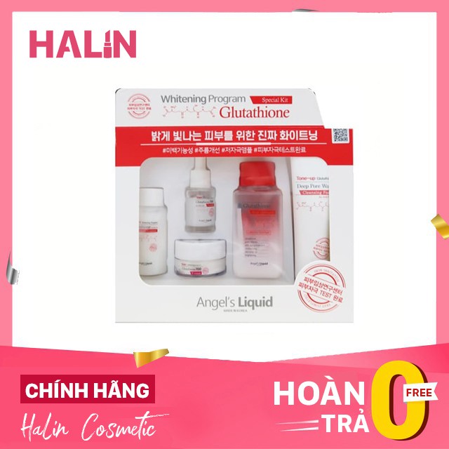 set 5 món bộ chăm sóc da 7DAY Whitening Program Glutathione Special KIT HALIN999