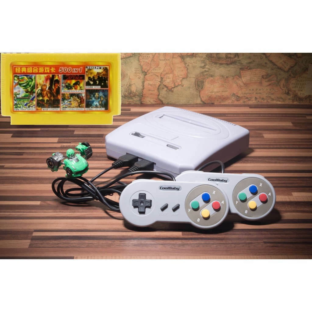 Máy chơi game trò chơi 8 bit ngày xưa CoolBaby Family Computer + Kèm băng 520 trò