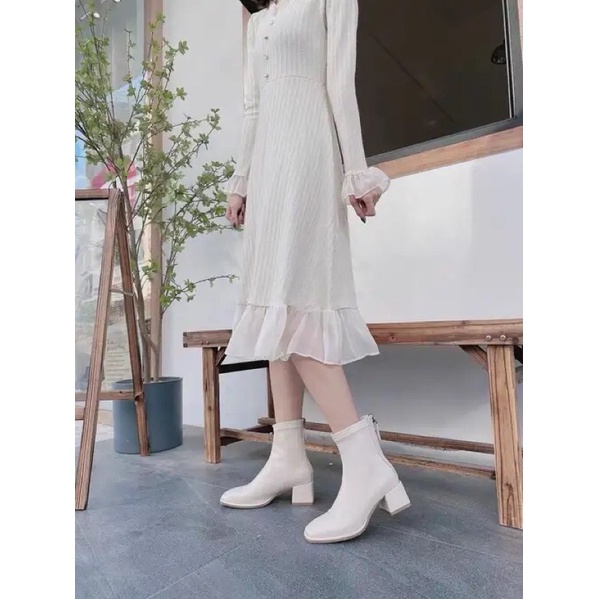 Bost da cổ cao đế bằng kéo khoá sau