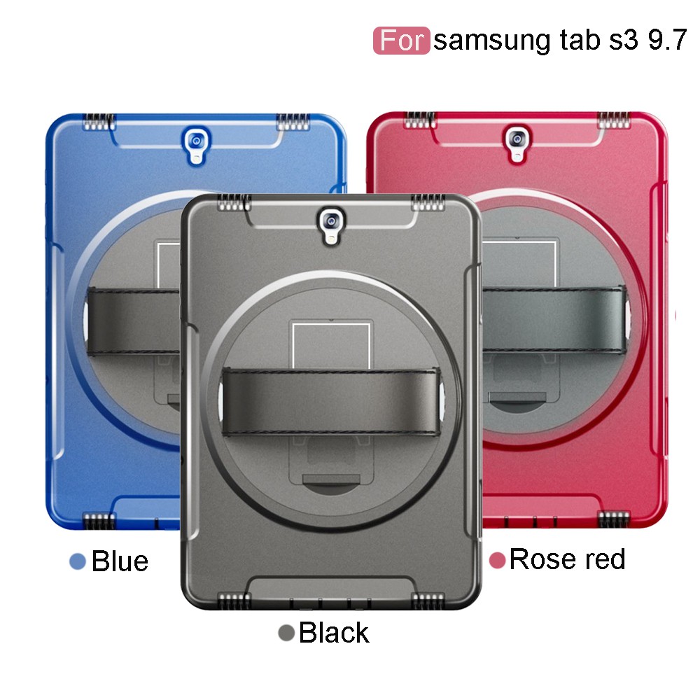 Ốp Samsung Tab S3 9.7 inch 2017 bảo vệ chống sốc với dây đeo tay và chân đế