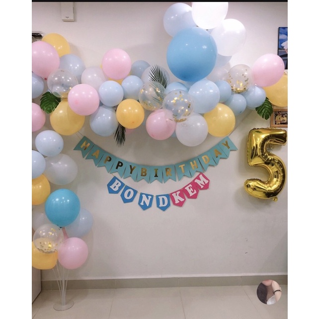 Chữ tên bé sinh nhật (Giá 3k9 / 1 chữ cái ) dây chữ ghép tên bé có dấu tiếng việt bằng giấy kèm dây treo