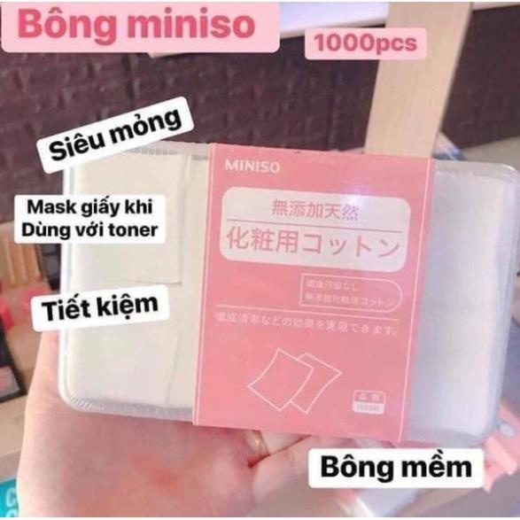 HỘP 1000 MIẾNG BÔNG TẨY TRANG MINISO NHẬT BẢN