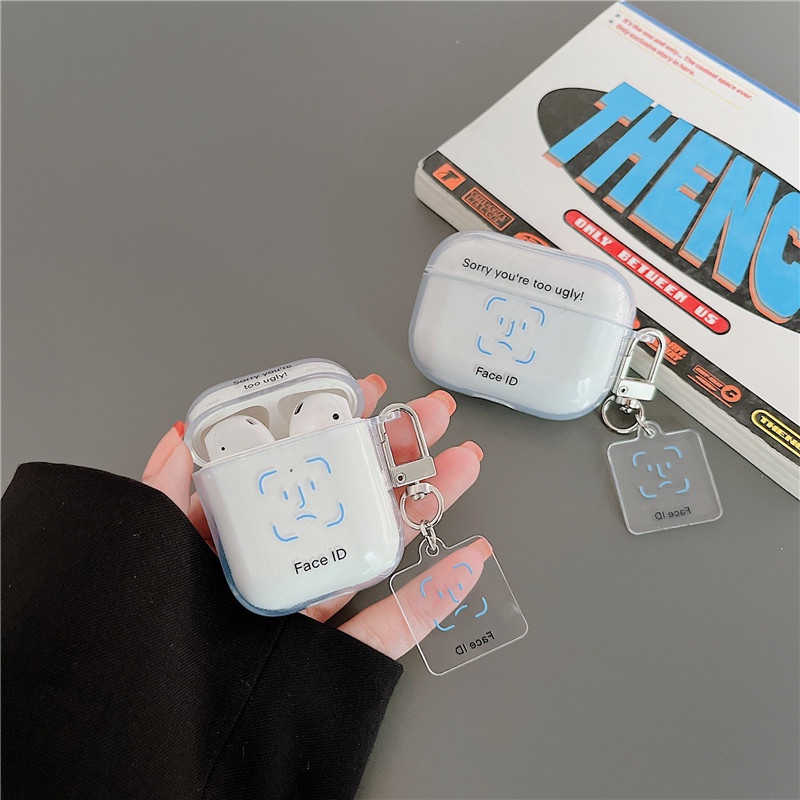 Vỏ Bảo Vệ Hộp Sạc Tai Nghe AirPods3 airpods2 pro Kết Nối Bluetooth Không Dây Họa Tiết Khuôn Mặt Sáng Tạo