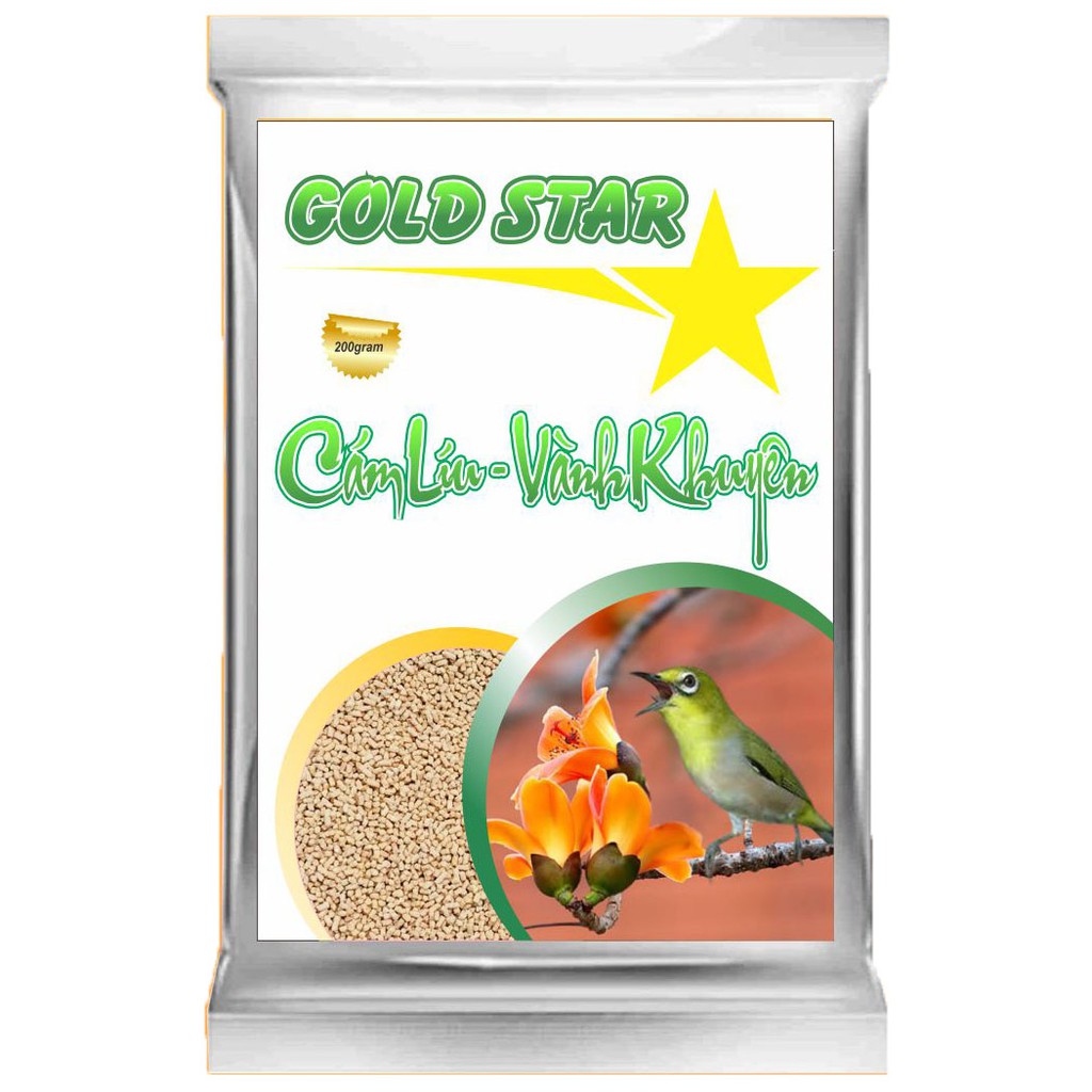 Combo 3 cám chim vành khuyên Gold Star - Líu gói 200gram