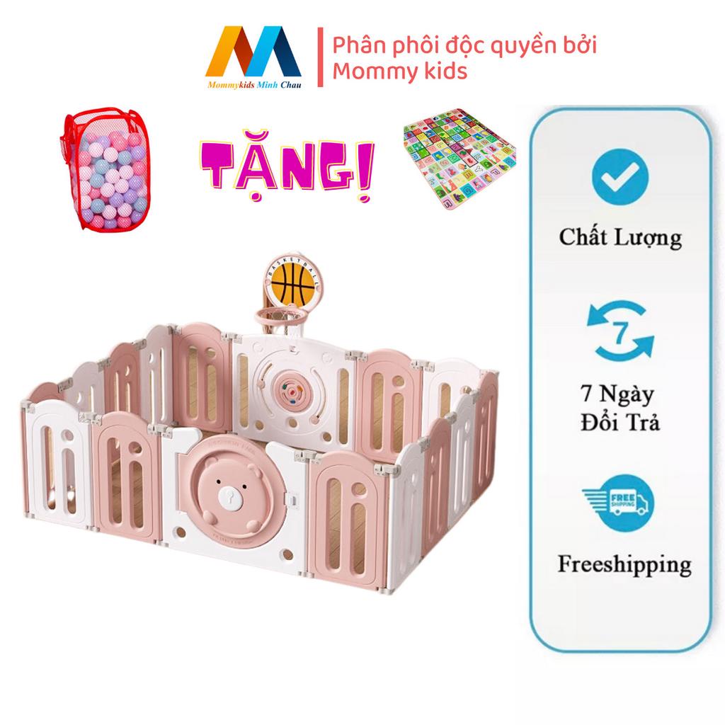 QUÂY CŨI NHỰA GẤP GỌN CAO CẤP MẪU GẤU, ÊCK CHO BÉ TẶNG THẢM, 100 BÓNG NHỰA HOLA, 1 COMBO NÉM BÓNG RỔ