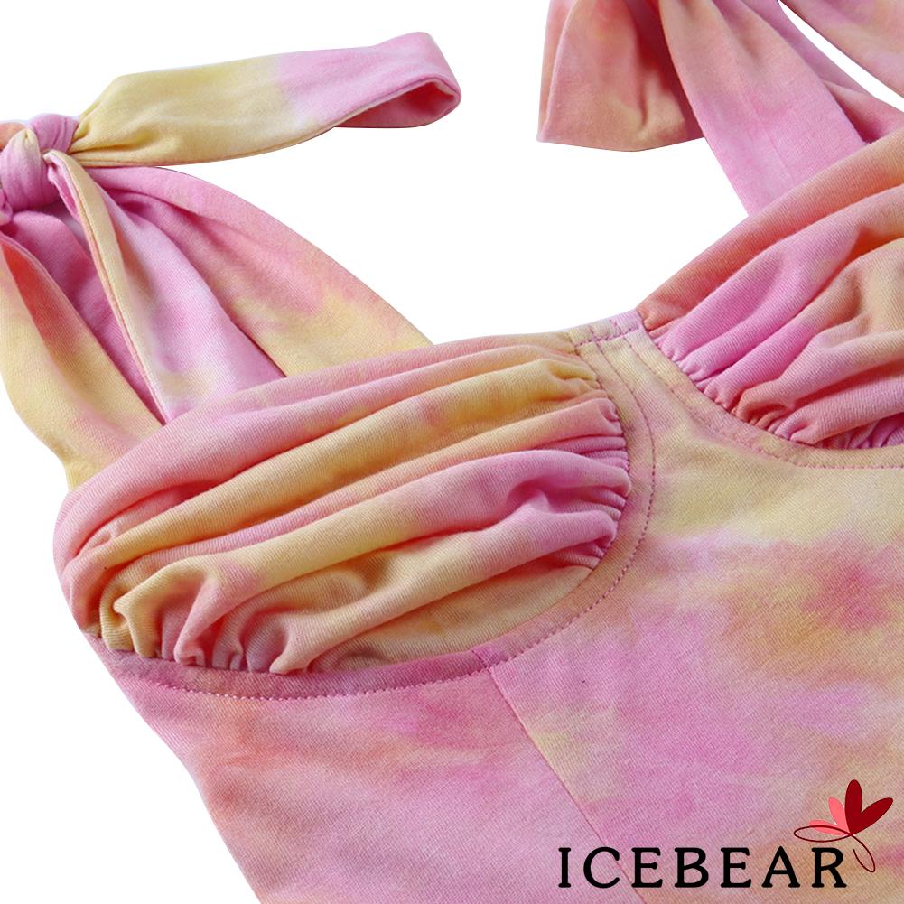 Áo Hai Dây Cột Họa Tiết Nhuộm Phối Màu Thời Trang Gợi Cảm Cho Nữ