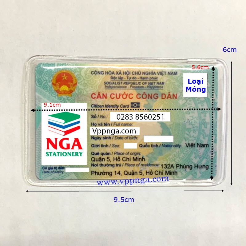 Bọc thẻ CCCD, CMND, ATM, Card visit, bằng lái xe, Căn cước công dân loại MỎNG