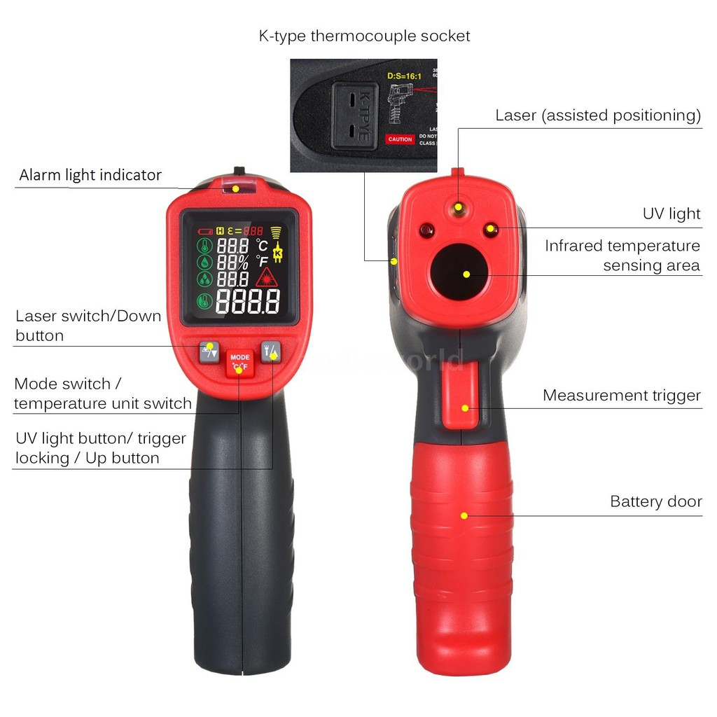 Nhiệt Kế Kỹ Thuật Số Đa Năng 50 ° C ~ 1050 ° C