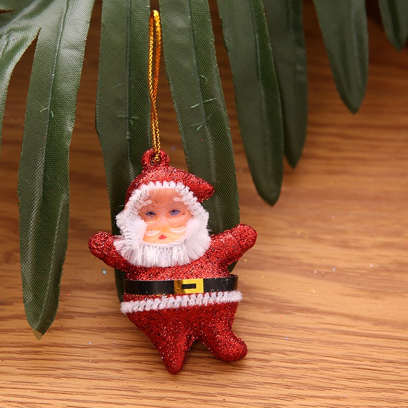 Set 6 Búp Bê Mini Treo Trang Trí Cây Thông Giáng Sinh / Năm Mới Hình Ông Già Noel