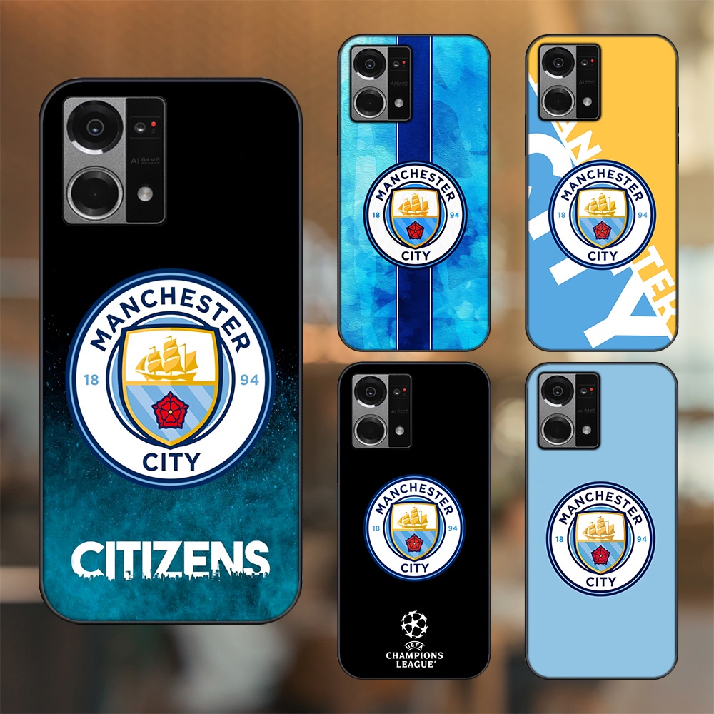 Ốp lưng Oppo Reno 7 4G viền đen in hình Manchester City MC