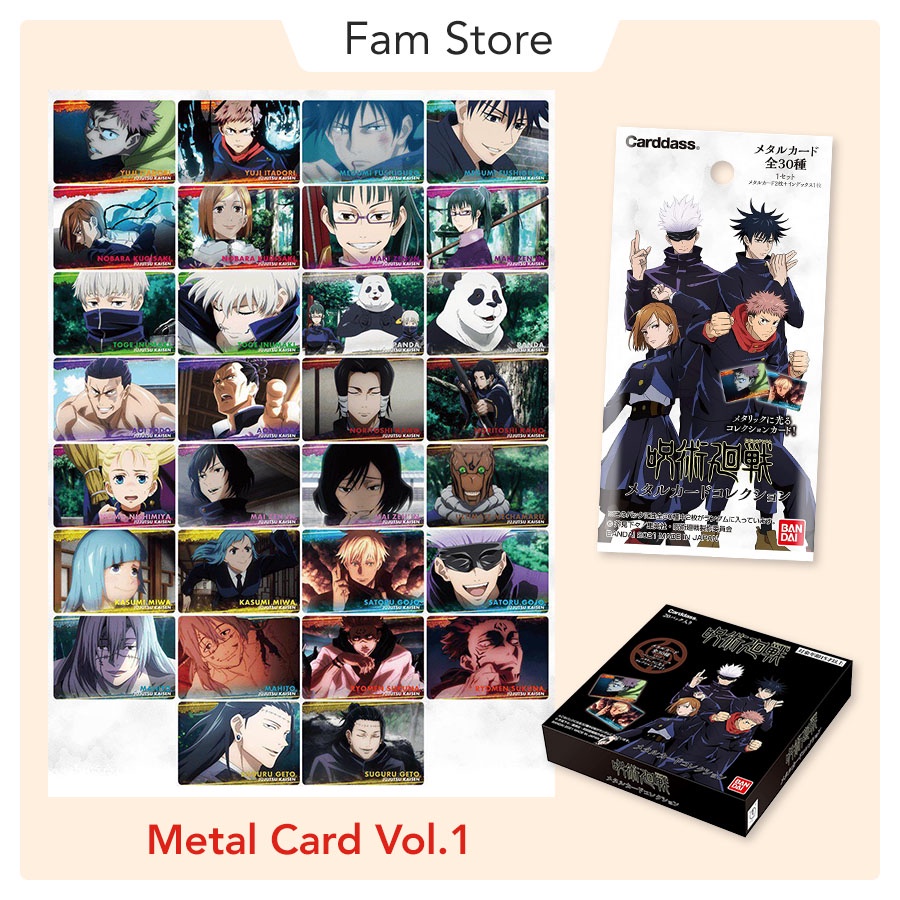 Pack thẻ nhân phẩm Jujutsu Kaisen Metal Card Collection