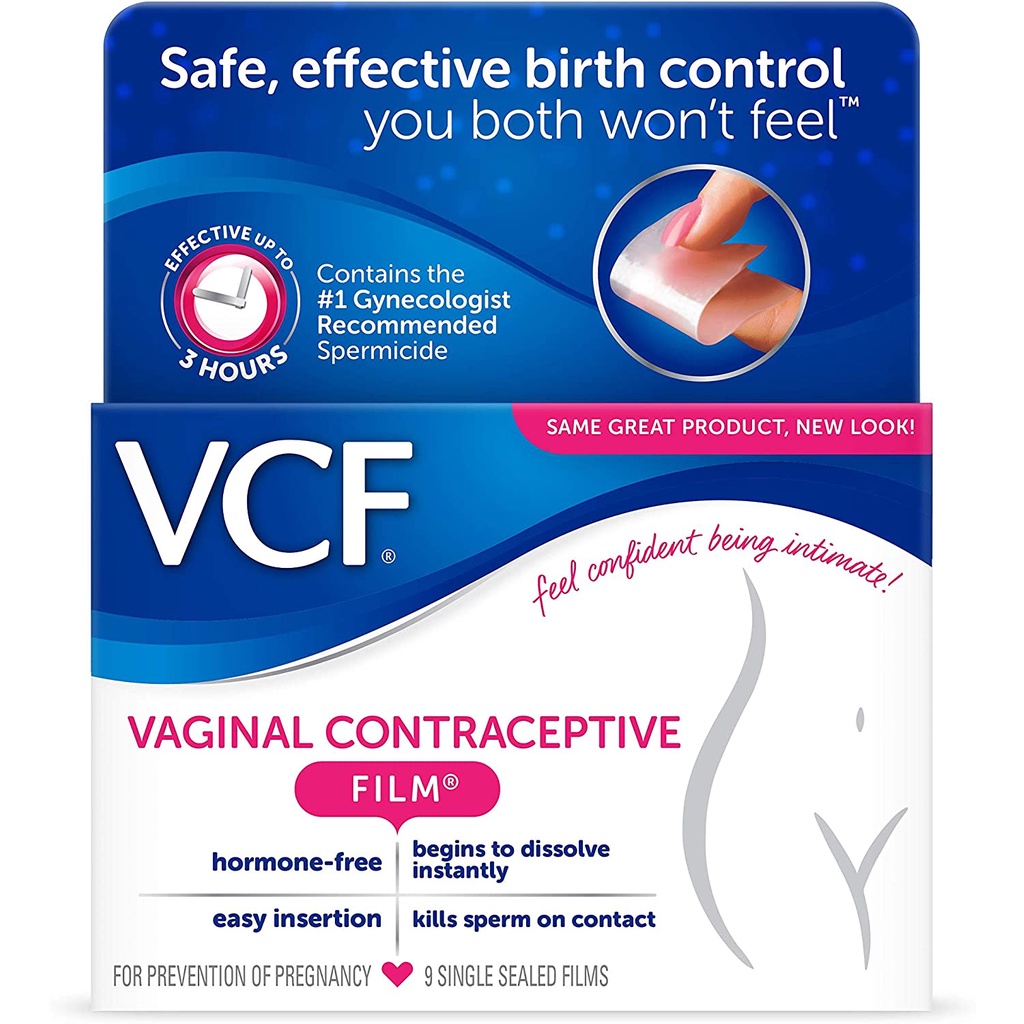 Film tránh thai màng film VCF Dissolving Vaginal (9 film) (date mới 2024)
