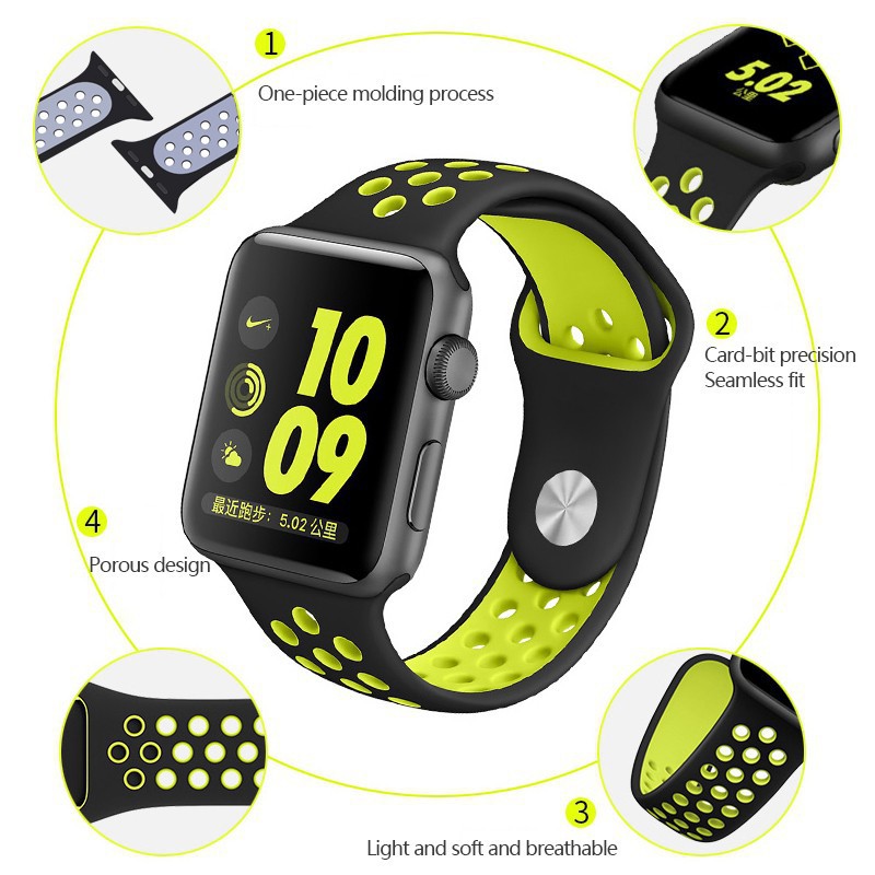 Vòng đeo tay thể thao chất lượng cao cho Apple Watch Băng tần 38/40/42 / 44mm Silicone cho dòng iwatch 5/4/3/2/1