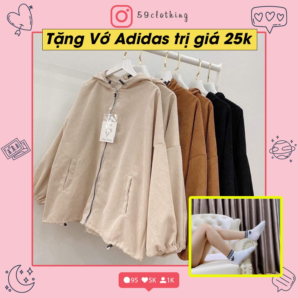 Áo khoác Kaki Nhung Gân Basic form rộng cực đẹp ( ảnh thật ) - Shyvana Store