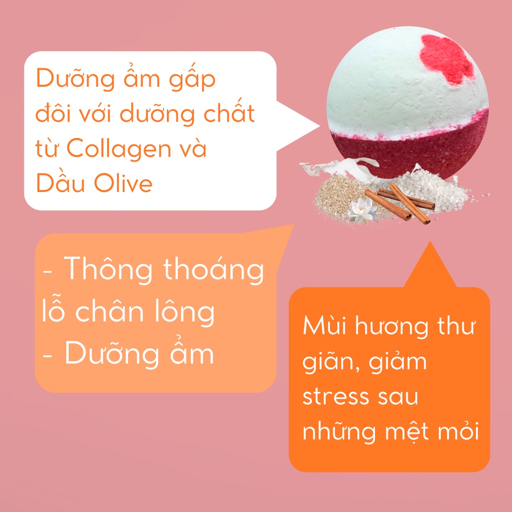 PINK SKY  Bath bomb / Viên sủi bồn tắm / Bom tắm