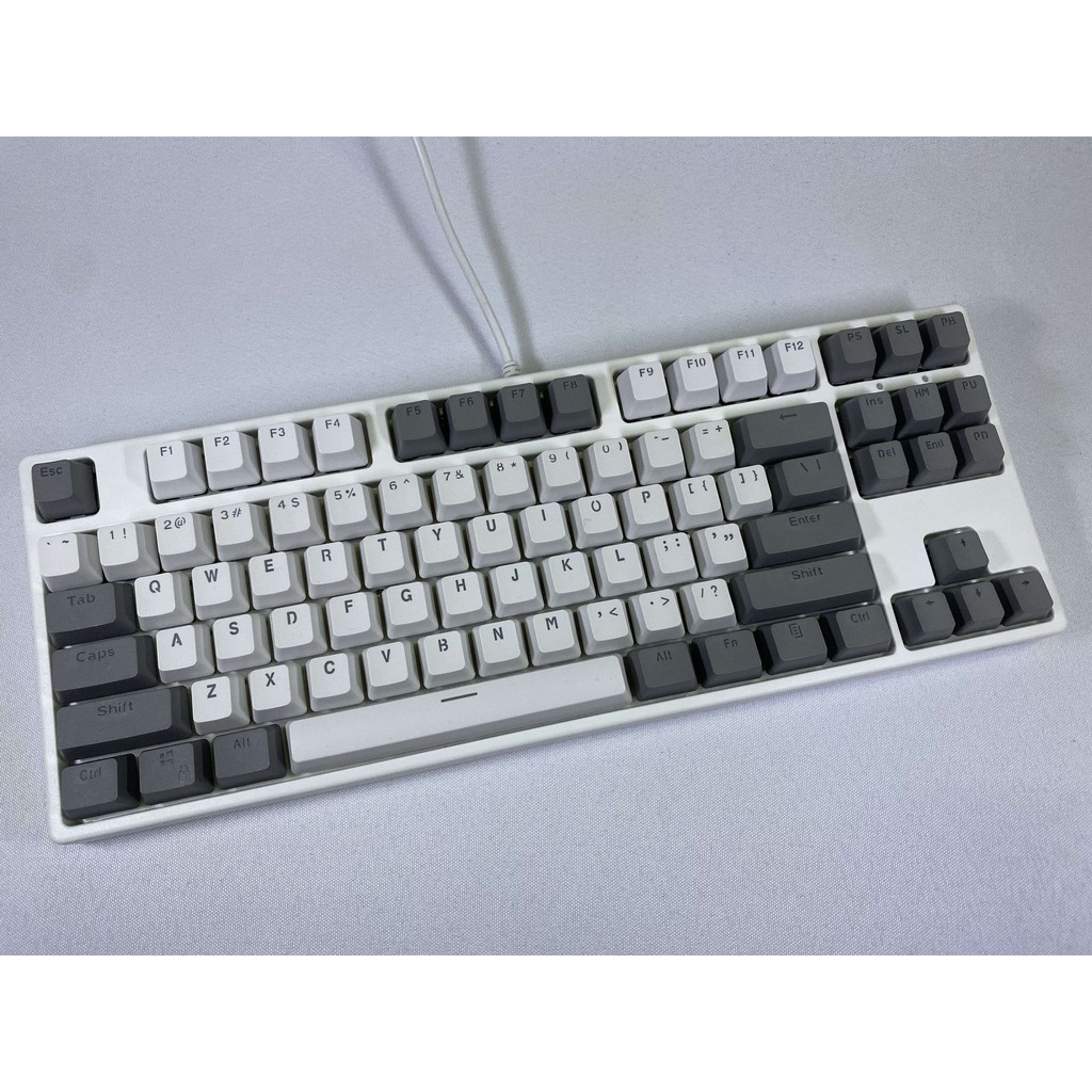 Keycaps màu trắng xám, 87 Phím PBT Bàn phím cơ Keycaps Bàn phím cơ Double Backlit Word Màu trong suốt Phím chơi game dành cho Bàn phím bố cục Hoa Kỳ cho Cherry MX