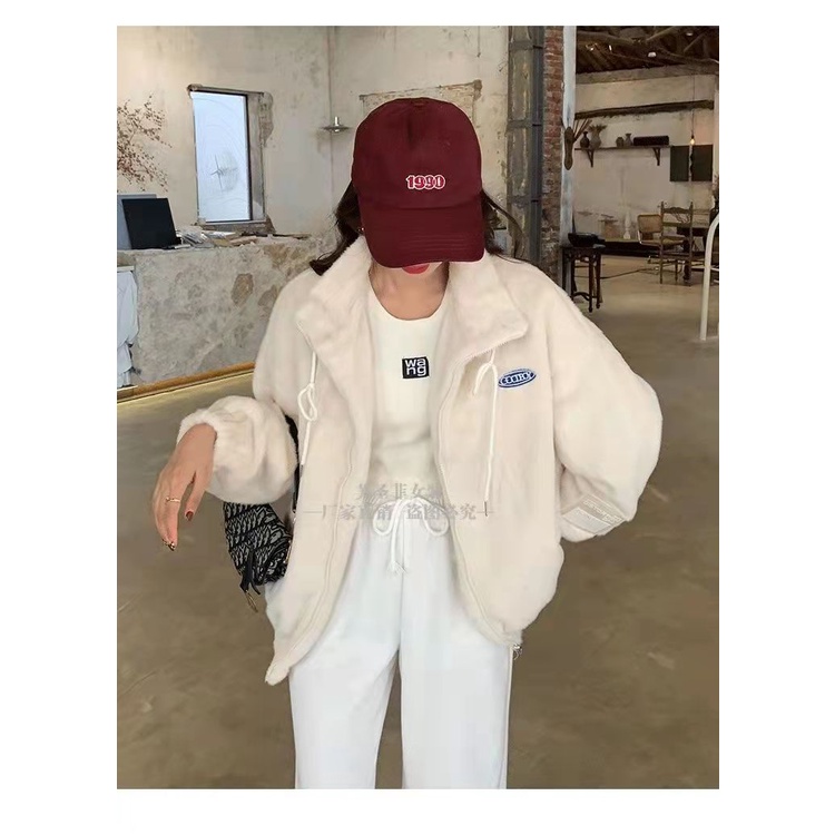 [Khuyến mãi và polite] Áo khoác cotton đệm len lông cừu dày dáng rộng giữ ấm mùa đông GUANGZHOU