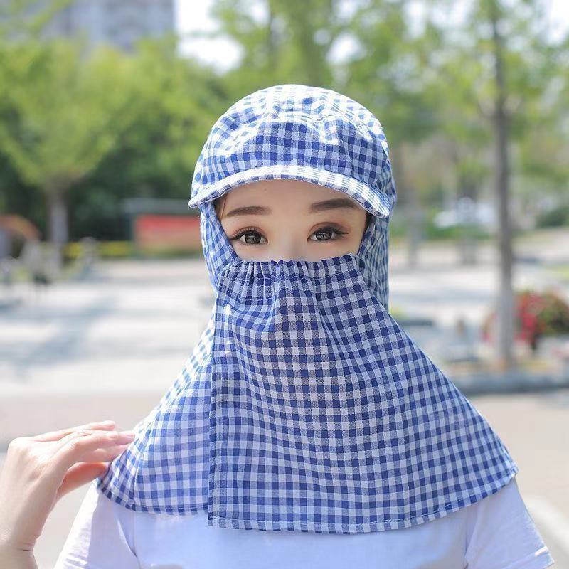 [Mua mũ nhận áo khoác băng giá] che mặt nữ mùa hè bảo vệ cổ chống nắng Cây gai dầu Ganhuo Tea Picking