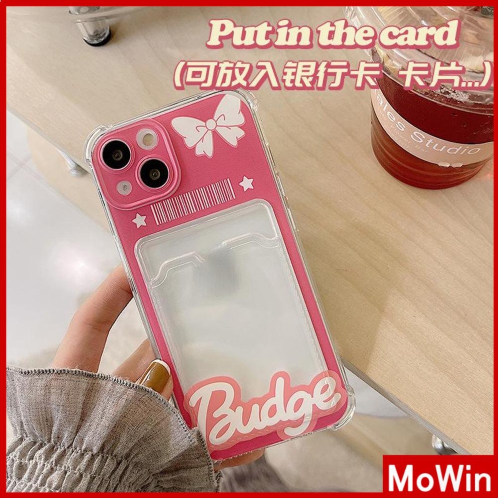 Ốp Điện Thoại Silicon Mềm Trong Suốt Có Ngăn Đựng Thẻ Và Tấm Bảo Vệ Camera Chống Sốc Cho iPhone 13 Pro Max 12 11 7 Plus