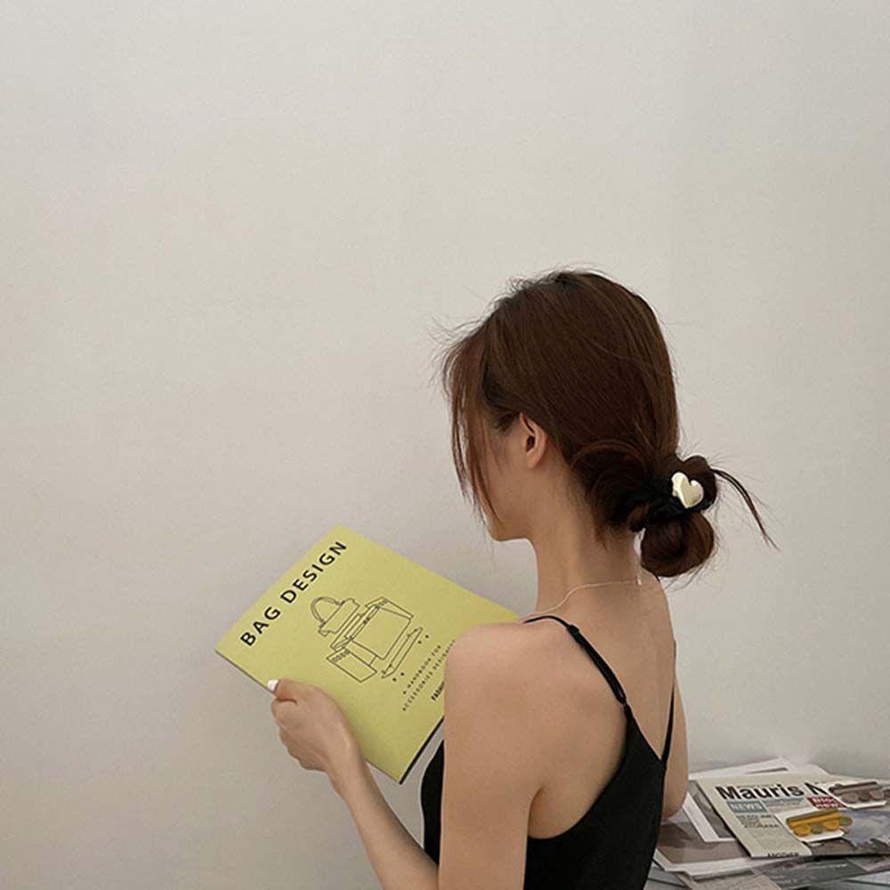 Kẹp Tóc Mỏ Vịt Kim Loại Hình Trái Tim Phong Cách Hàn Quốc Dành Cho Nữ
