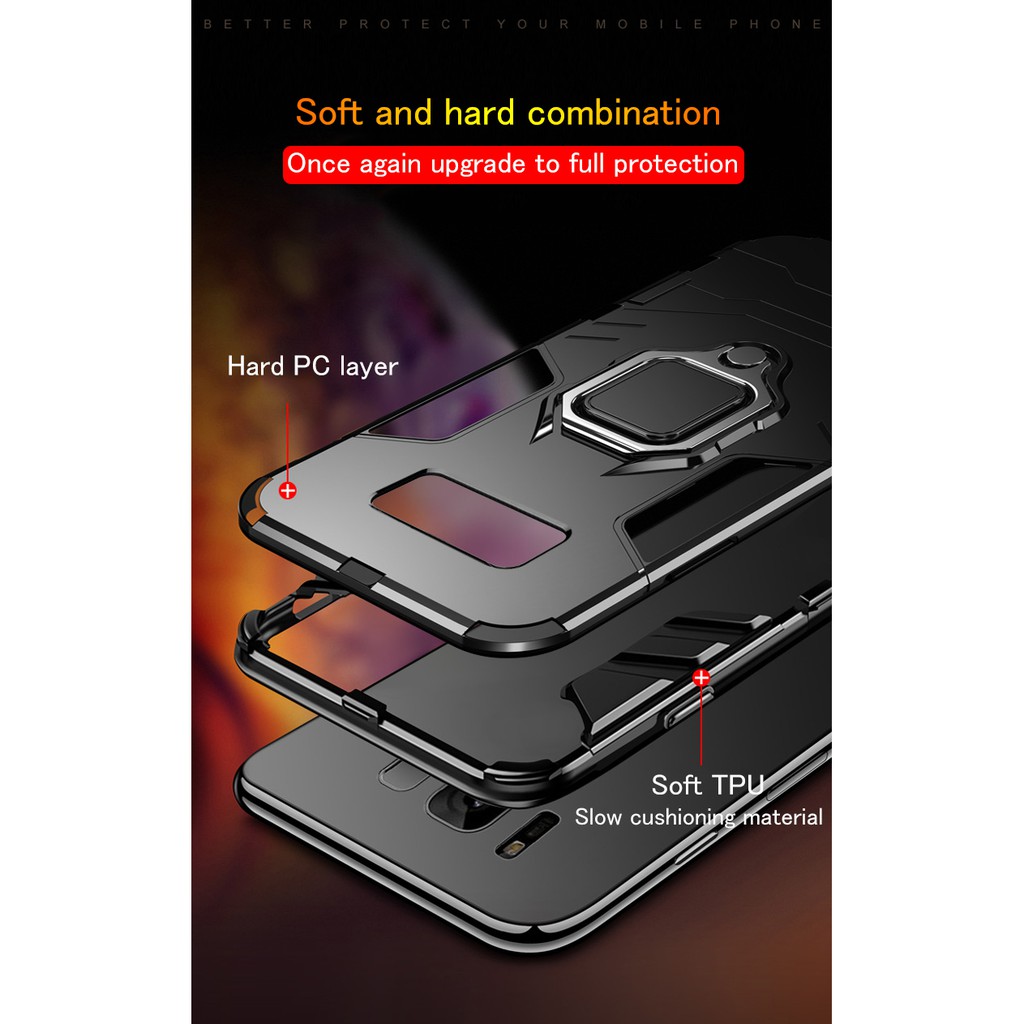 Ốp điện thoại tích hợp giá đỡ và đế nam châm cho Samsung Galaxy S8+ S9 Plus S10 + Plus S 10e Note 10+ Plus Note 9