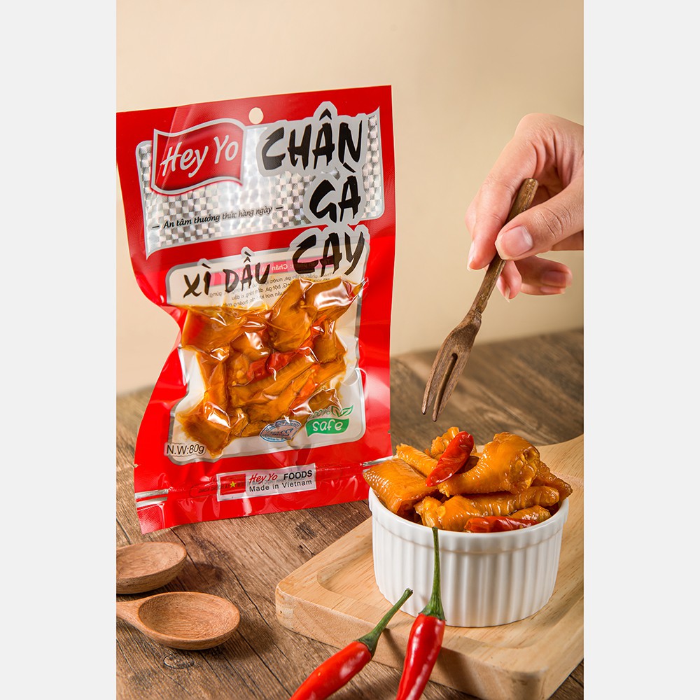 Cơm cháy mix chân gà cay 80g đặc biệt siêu ngon đảm bảo dinh dưỡng, đồ ăn vặt Lucky