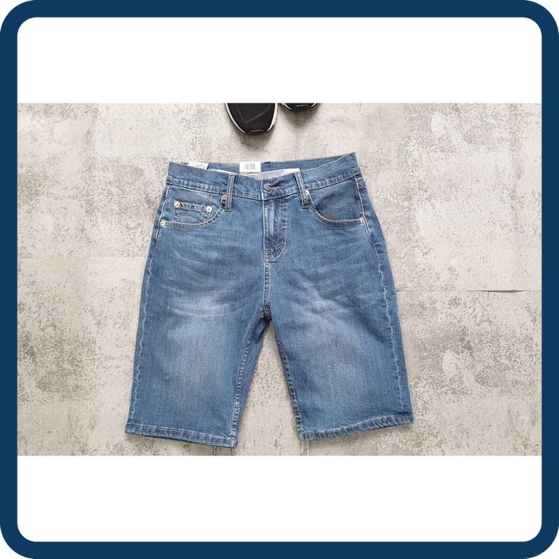 SALE GIÁ VỐN quần jean short nam le511 màu xanh sáng ống rộng dài qua gối hàng vnxk