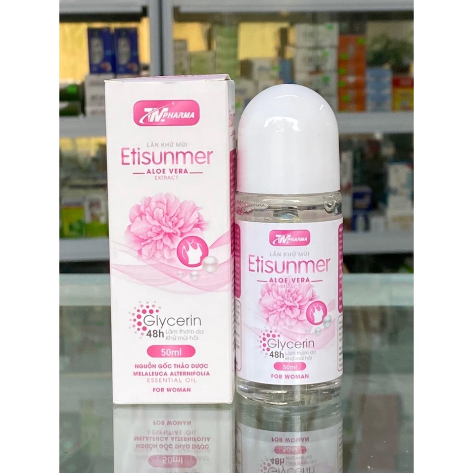 Lăn khử mùi Etisunmer 50ml - Khử Mùi, Ngăn Mồ Hôi Hiệu Quả suốt 48h