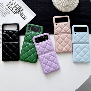 Dành Cho Samsung Z Flip 5 4 3 Sang Trọng Xuống Áo Khoác Hình Thoi Ốp Lưng Điện Thoại Samsung Galaxy Z Flip5 Z Flip4 ZFlip3 Màu Nguyên Chất Chống Sốc