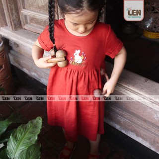 Váy bé gái mùa hè, vải linen Hàn Quốc, siêu xinh dễ thương, váy trẻ em cho bé 1-7 tuổi Lenkids [ảnh+video shop đạo diễn]