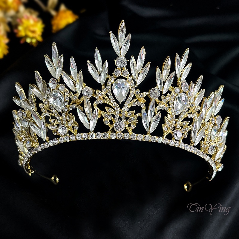 Cài tóc vương miện GETNOIVAS mềm mại đính đá thời trang cho nữ