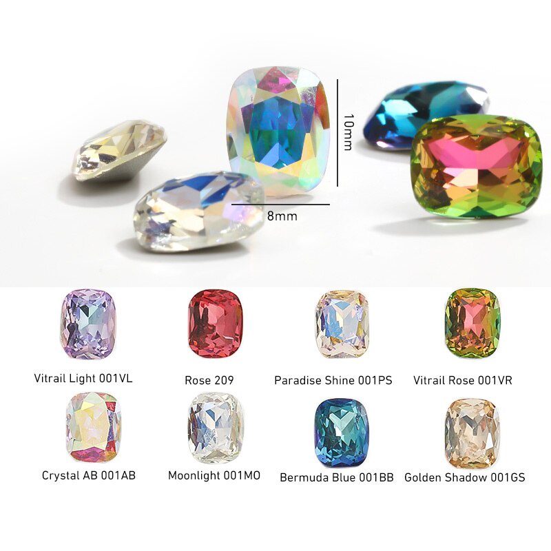 Set 10 Phụ Kiện Đá Đính Trang Trí Móng Tay Mũi Nhọn Lấp Lánh