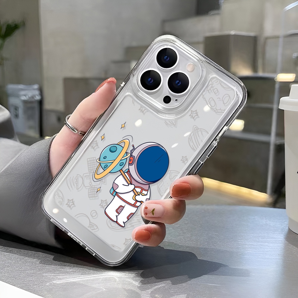 Ốp Điện Thoại Trong Suốt Hình Phi Hành Gia Không Gian Cho iphone 14 Pro Max Plus 13 11 12 7Plus X XS Max