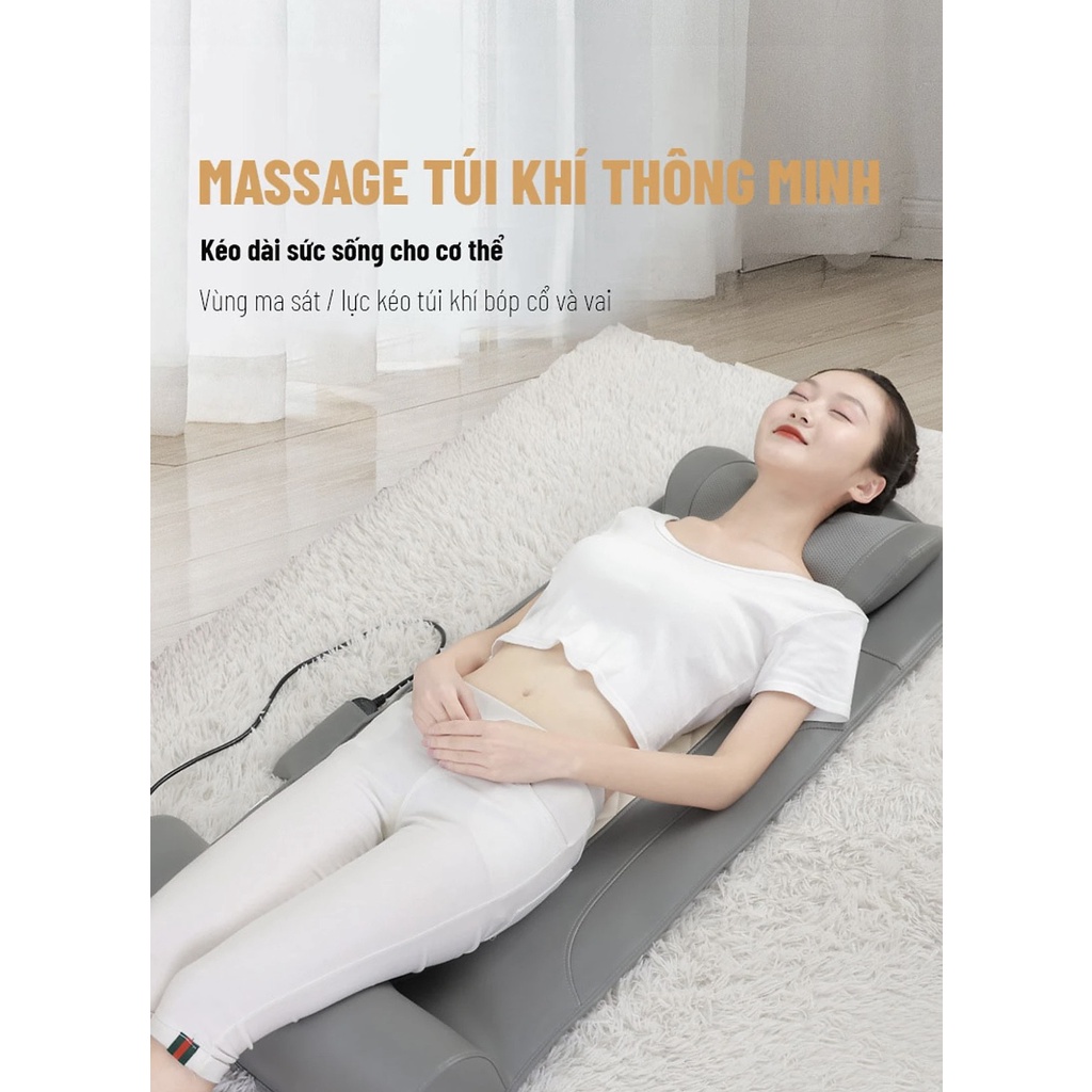 Đệm Massage Toàn Thân - Máy Massage Kết Hợp Túi Khí Và Bi Massage Nhiệt Hồng Ngoại Giúp Thư Giãn, Giảm Đau Cơ Thể