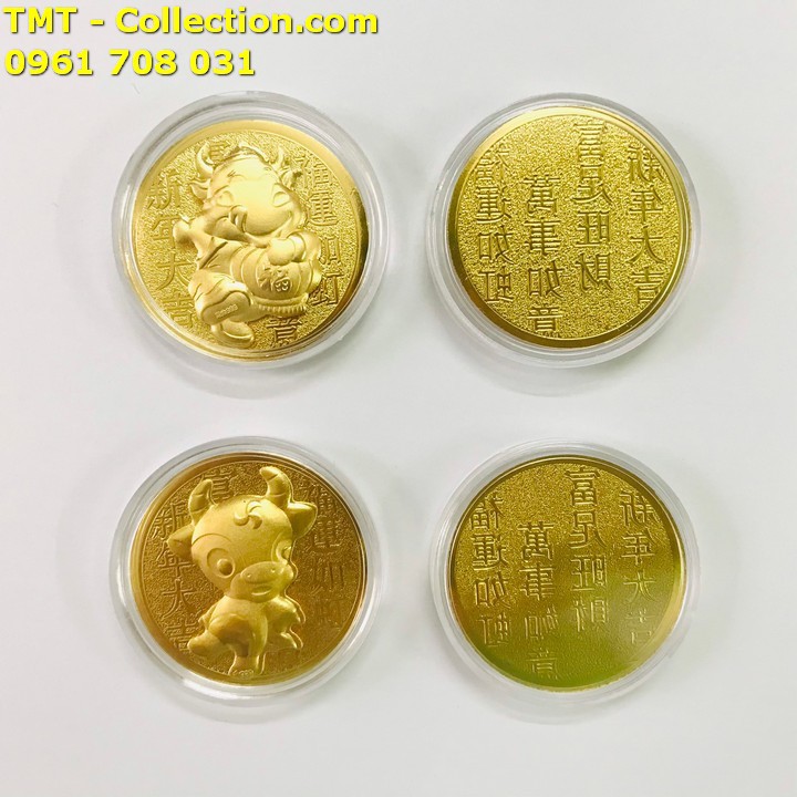 Đồng Xu Con Trâu CUTE Tặng Túi Gấm 2021(mẫu giao ngẫu nhiên); Màu: đỏ-TMT Collection - SP005045