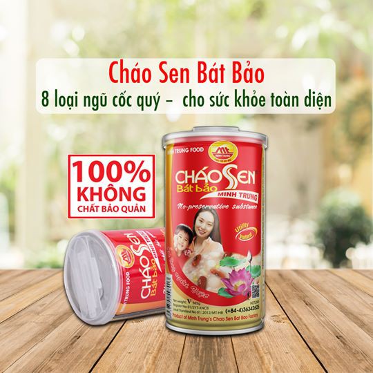 Cháo Sen Bát Bảo Minh Trung-Cháo Ăn Liền: Nếp Cẩm, Đậu Đỏ, Yến Mạch...Đầy Đủ Các Loại. Không Chất Bảo Quản - 365g