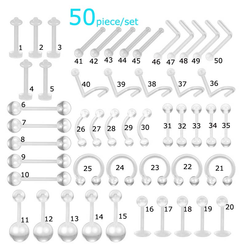 50 Khuyên xỏ cơ thể nhiều kích thước cá tính thời trang