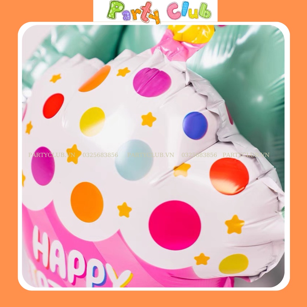 Bóng gấu ôm bánh kem trang trí sinh nhật