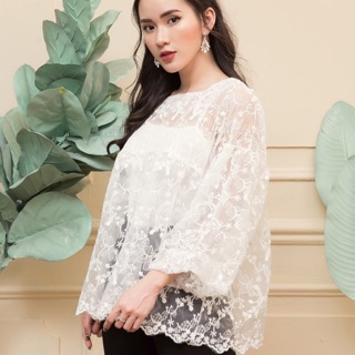 [Pass] áo babydoll voan thêu hoa công túa