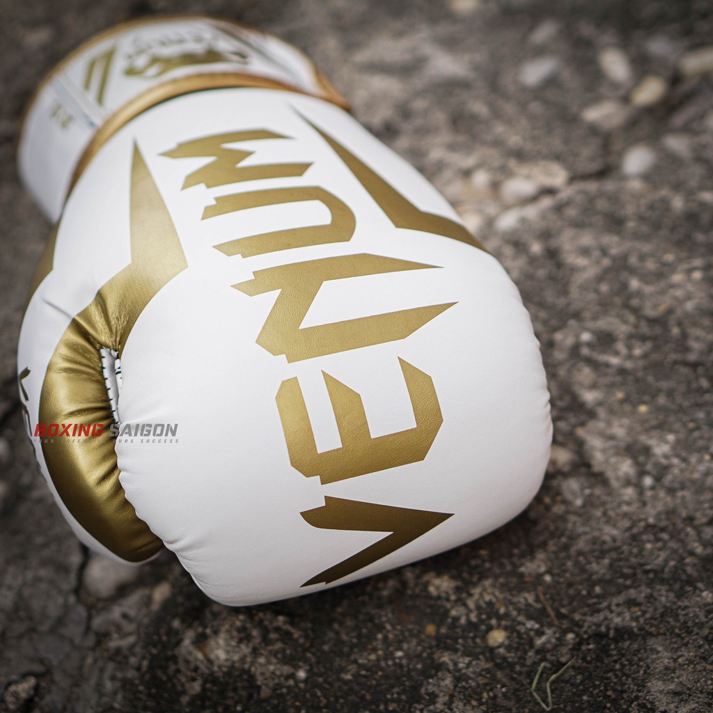 Găng tay Boxing Venum Elite - White Gold