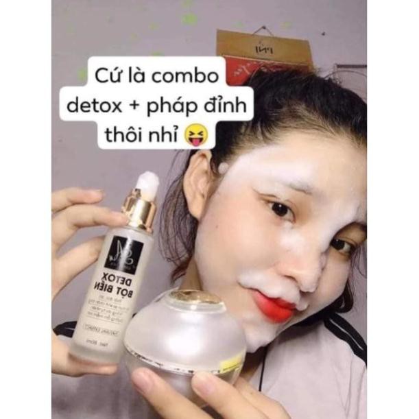 Combo Kem Face Pháp 50g  + Detox Bọt Biển 80ml - Giúp ngăn ngừa mụn, dưỡng trắng da mặt