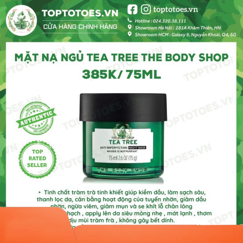 HOT CĂNG Mặt nạ ngủ The Body Shop Tea Tree Anti-imperfection Night Mask ngừa và giảm mụn, thanh lọc da, kiềm dầu HOT CĂN